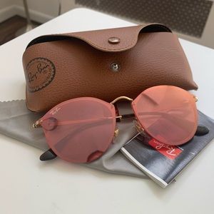 RAY BAN Pink Mirror Reflective | Blaze Round Lens